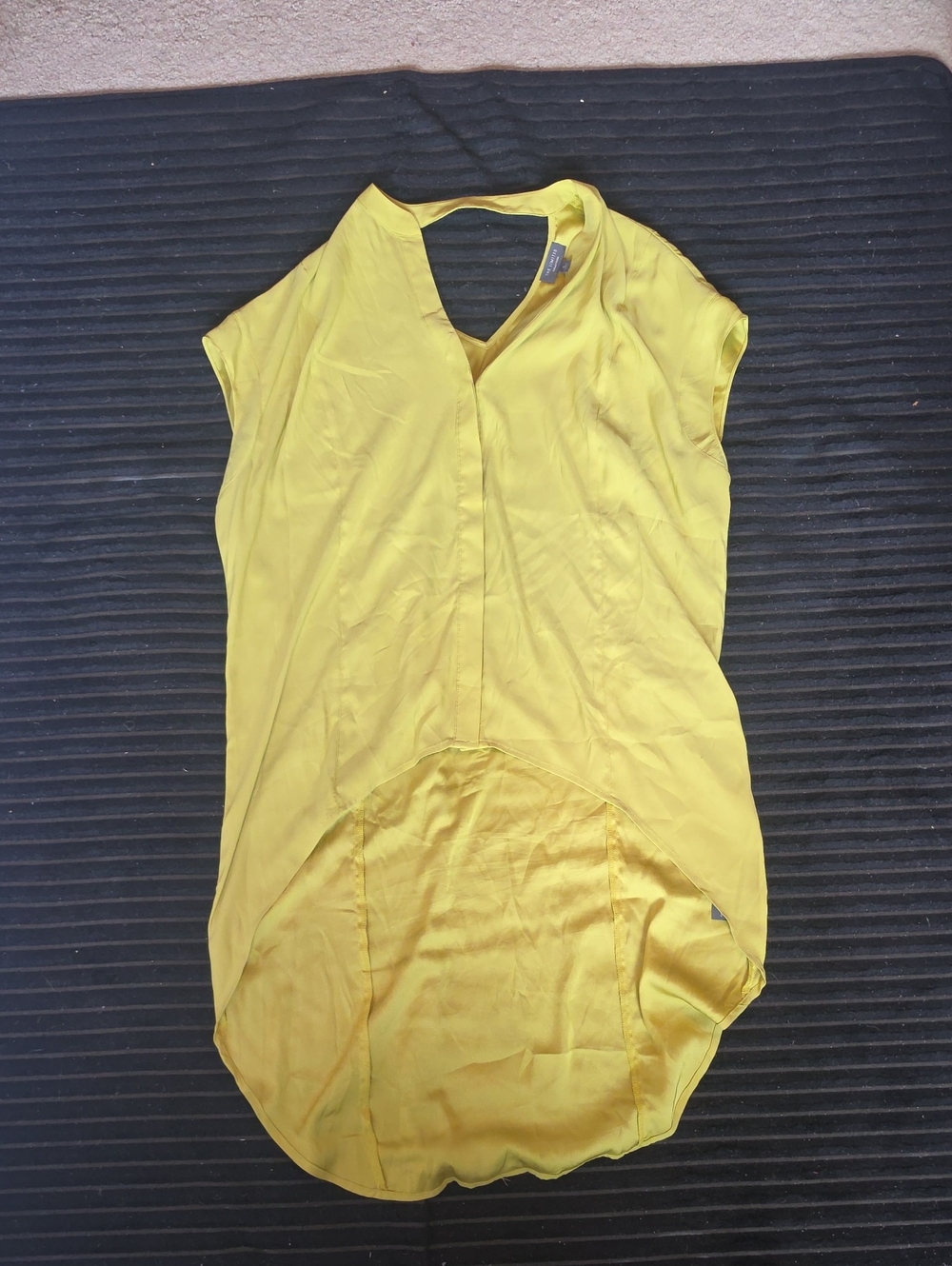 The Limited Yellow High-Low V-Neck Blouse